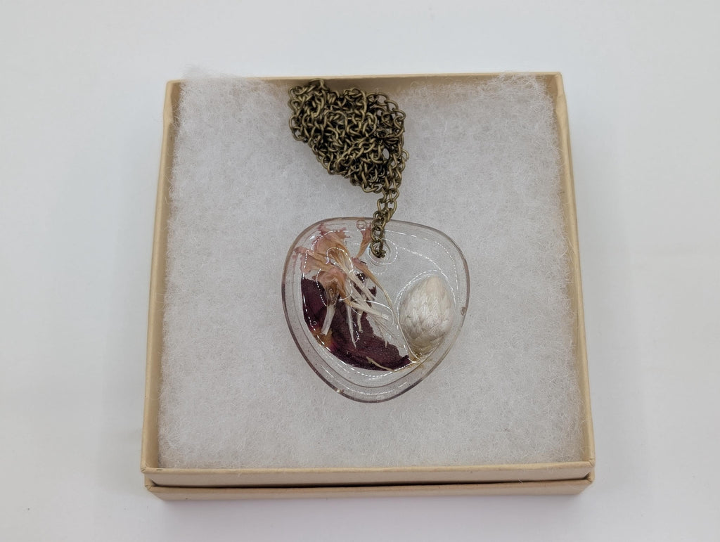 Dark Purple Necklace - Epoxy Resin Pendant __etsy:8089093096