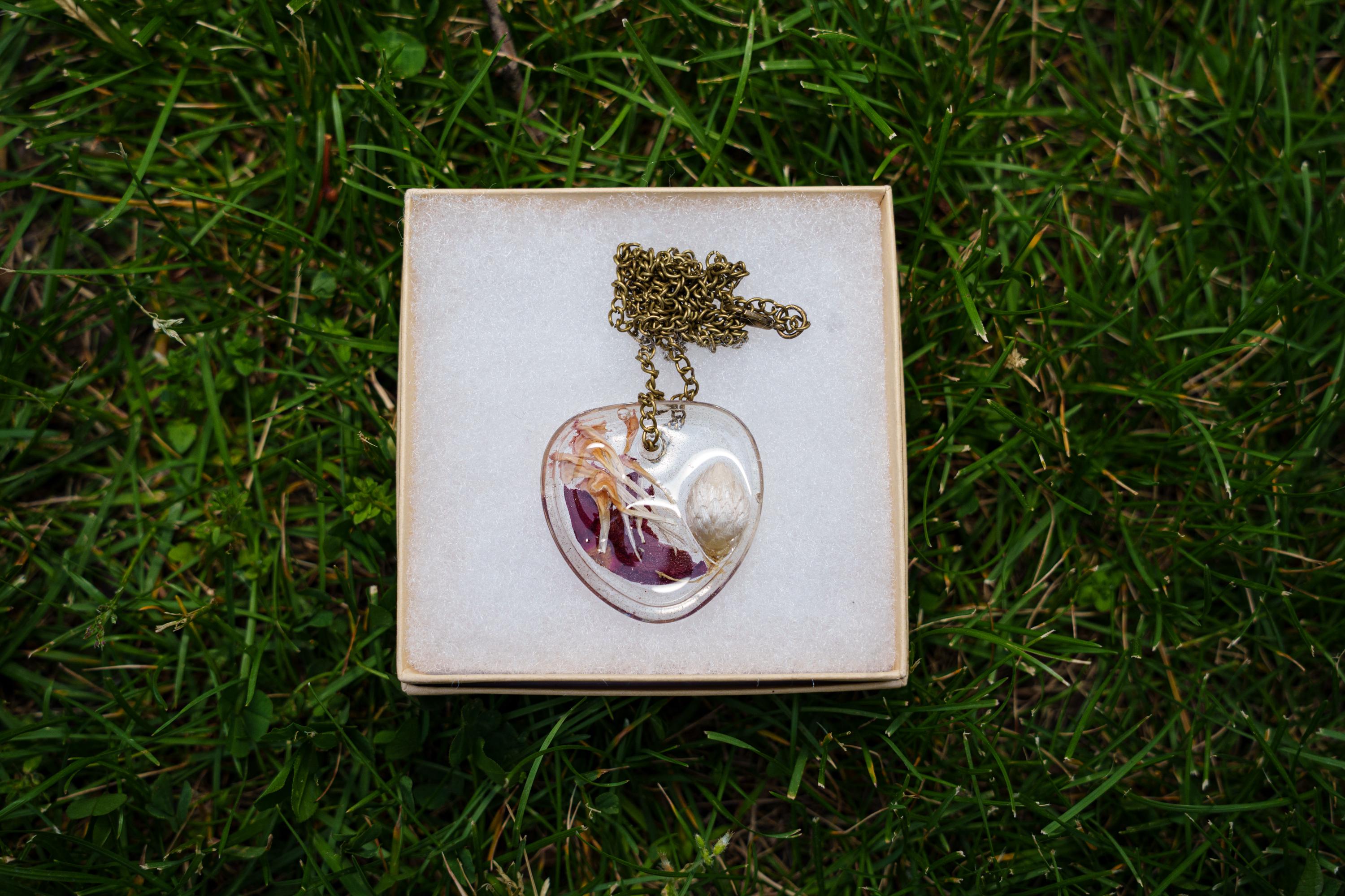 Dark Purple Necklace - Epoxy Resin Pendant __etsy:8089096664
