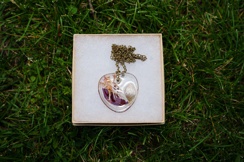 Dark Purple Necklace - Epoxy Resin Pendant __etsy:8089096664