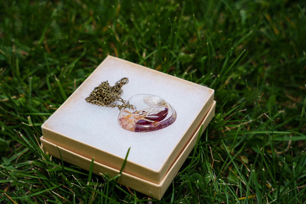 Dark Purple Necklace - Epoxy Resin Pendant __etsy:8136999931