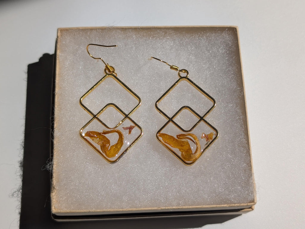 Lightweight Hypoallergenic Gold Dangle Earrings - Abstract Jewelry __etsy:8143078099