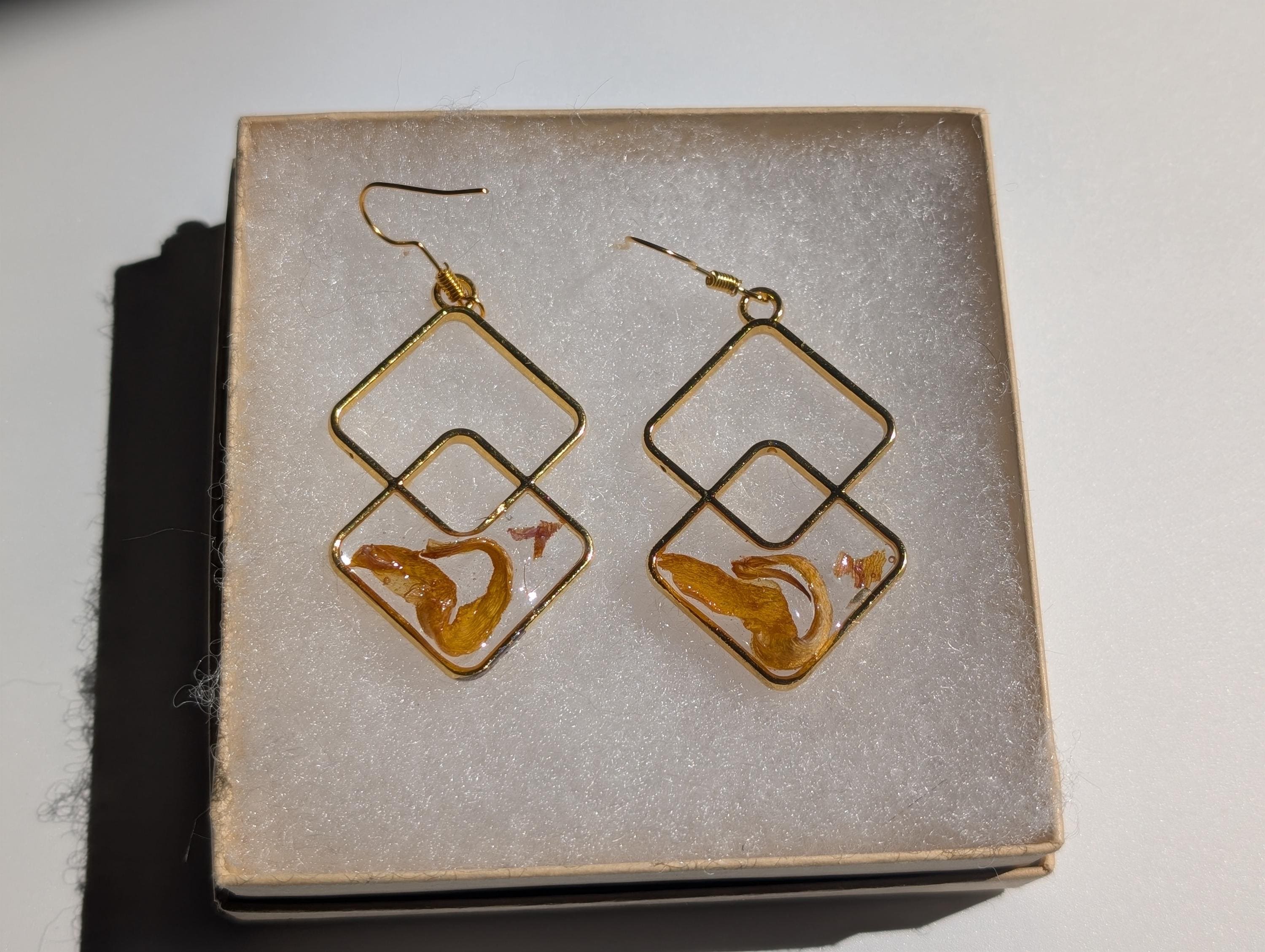 Lightweight Hypoallergenic Gold Dangle Earrings - Abstract Jewelry __etsy:8143078099