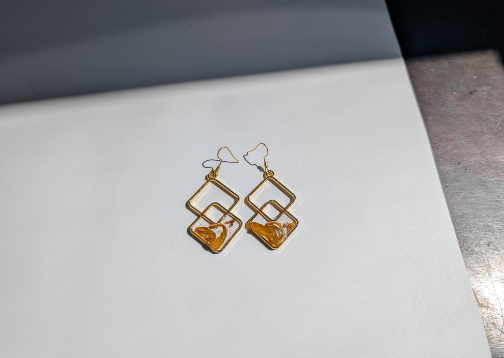 Lightweight Hypoallergenic Gold Dangle Earrings - Abstract Jewelry __etsy:8095170698