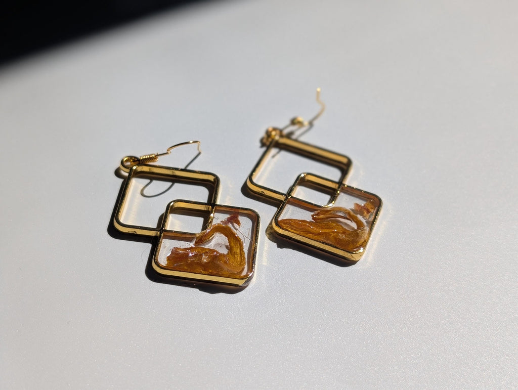 Lightweight Hypoallergenic Gold Dangle Earrings - Abstract Jewelry __etsy:8143076469