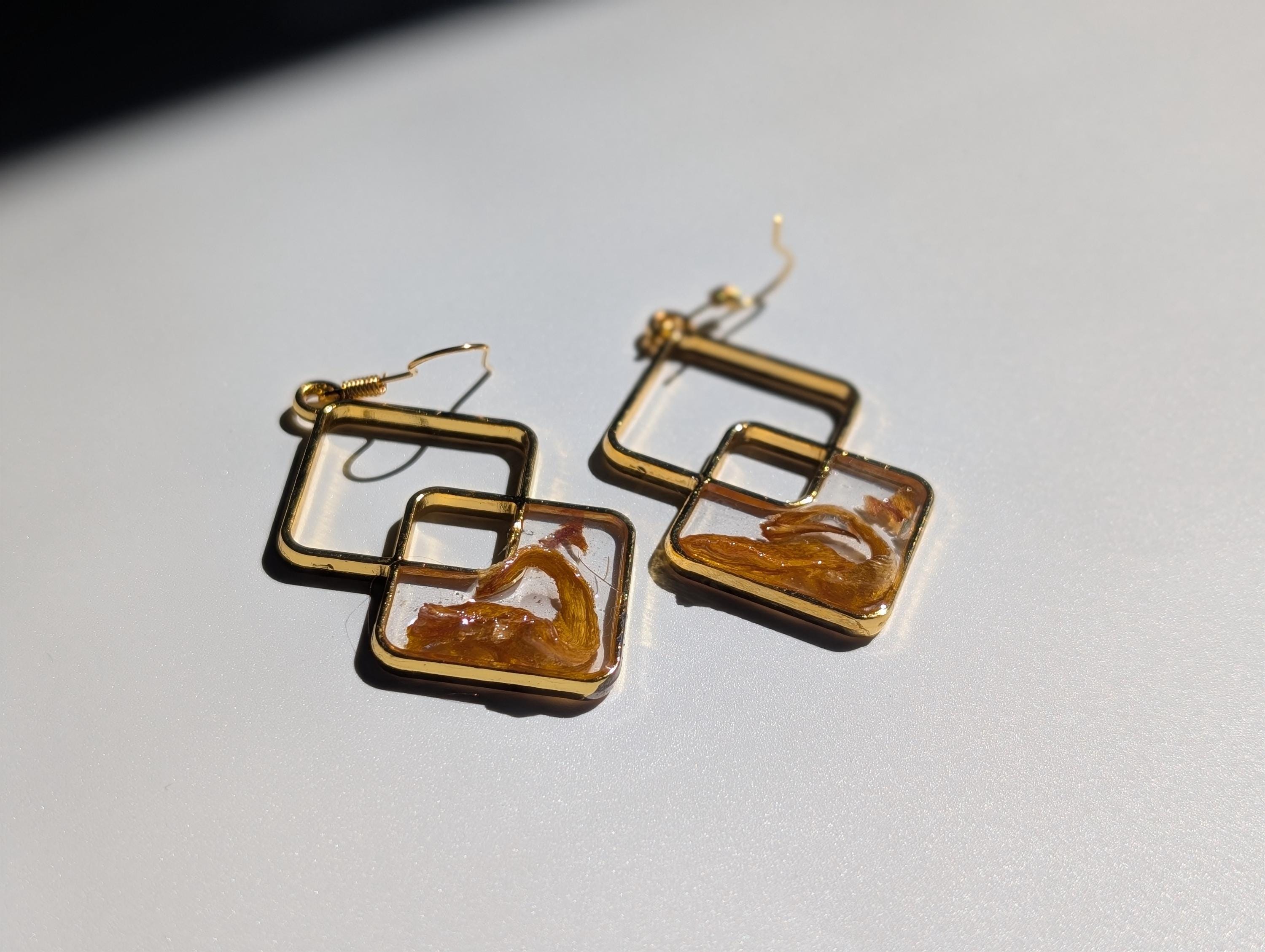Lightweight Hypoallergenic Gold Dangle Earrings - Abstract Jewelry __etsy:8143076469