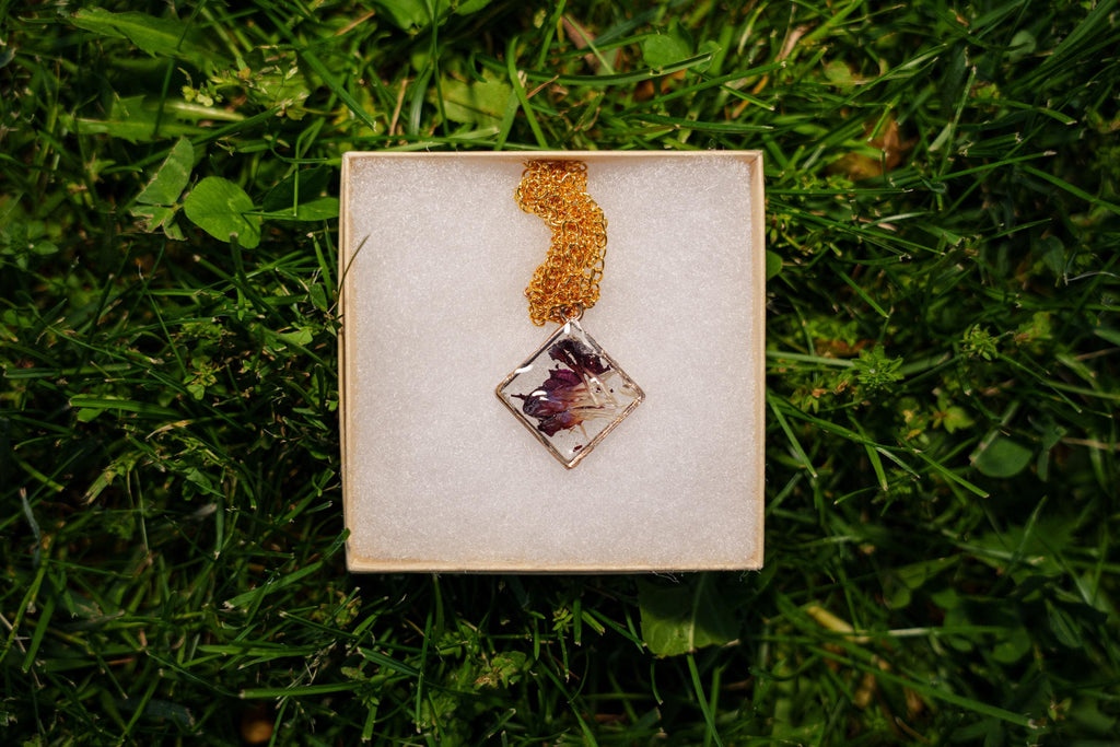 Purple Resin Jewelry - Lightweight Pendant - Bold and Simple Accessory __etsy:8089262628