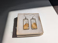 Resin Dangle Earrings - Beige Earrings __etsy:8095126296