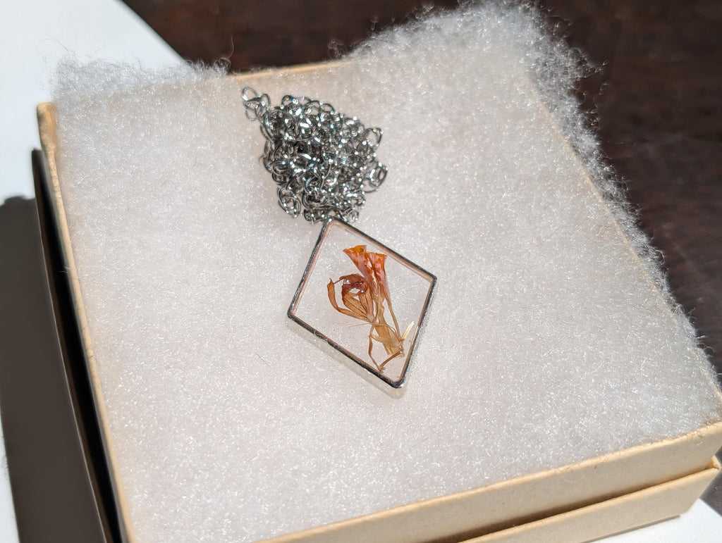 Small Orange Pendant - Bold Simple Accessory - Stainless Steel Chain __etsy:8137383269
