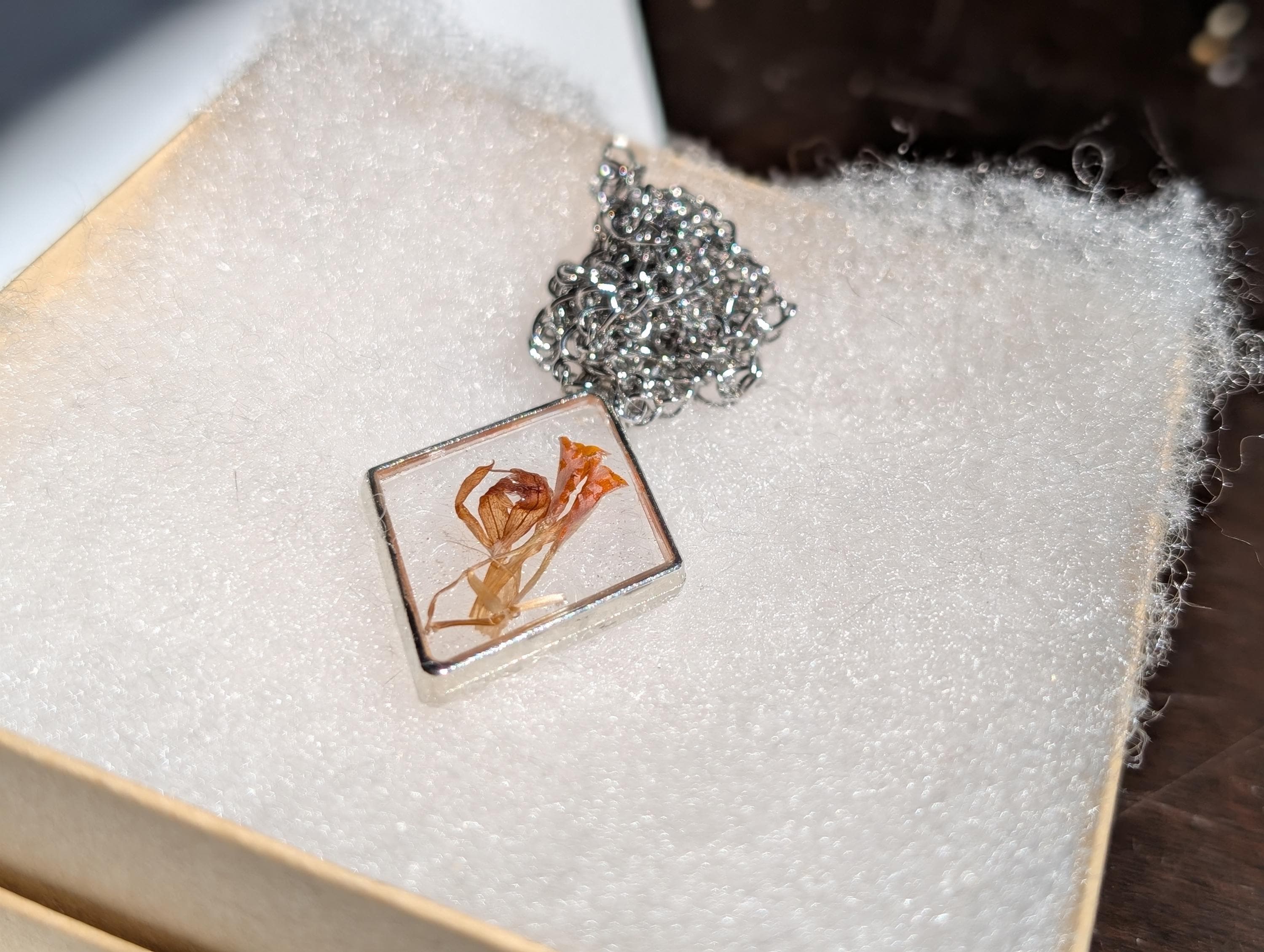 Small Orange Pendant - Bold Simple Accessory - Stainless Steel Chain __etsy:8089475640