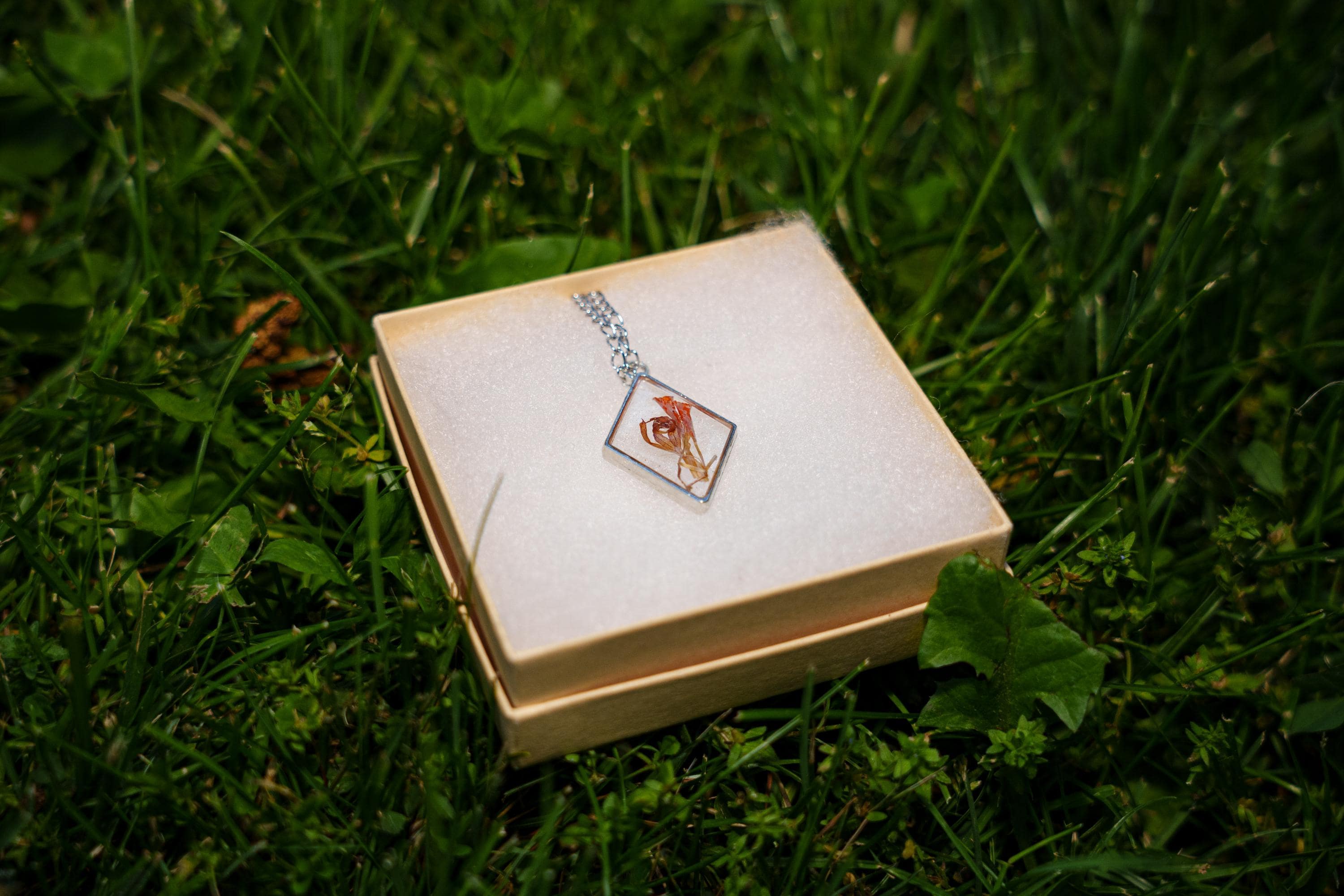 Small Orange Pendant - Bold Simple Accessory - Stainless Steel Chain __etsy:8089475872