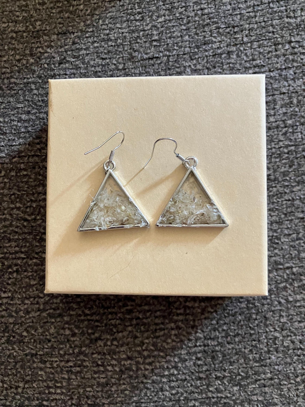 white triangle earrings __etsy:6159275794