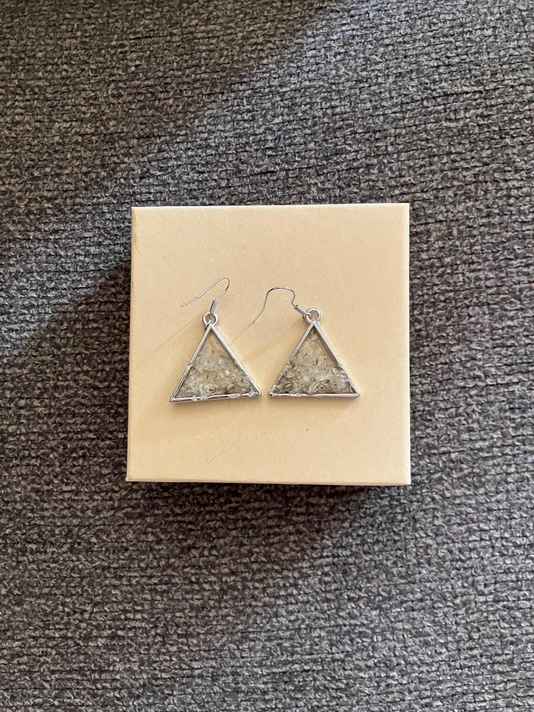white triangle earrings __etsy:6207338045