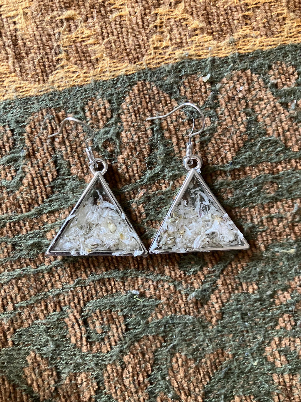 white triangle earrings __etsy:6207338055