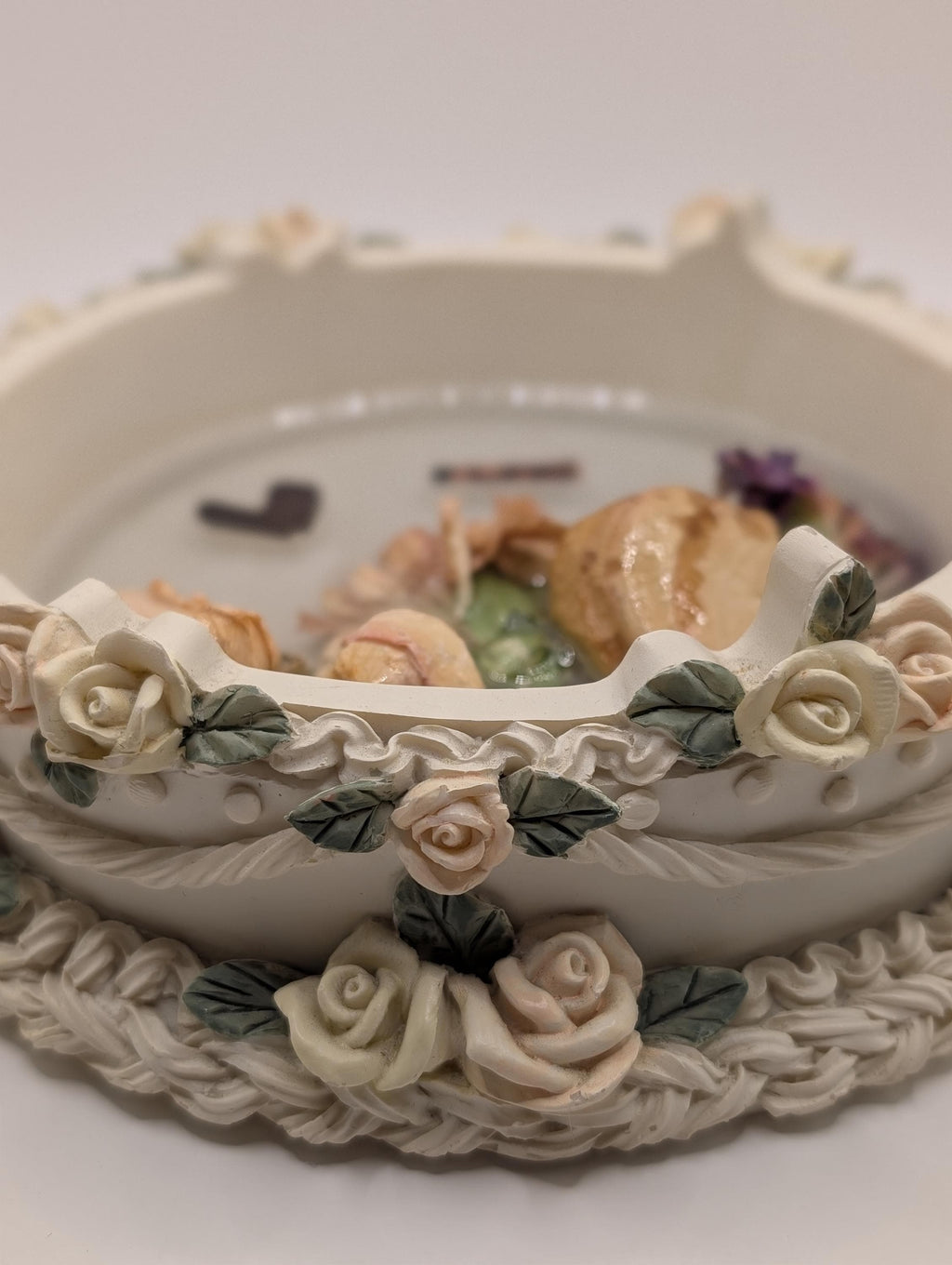 Repurposed Dried Flower Art - Upcycled Round Wall Hanging