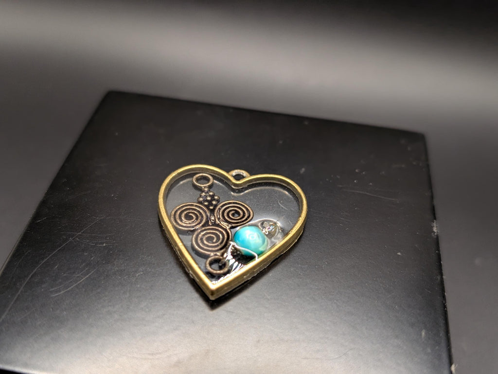 Handmade Blue Heart Necklace - Resin Jewelry - Heart-Shaped Necklace __etsy:6964724990