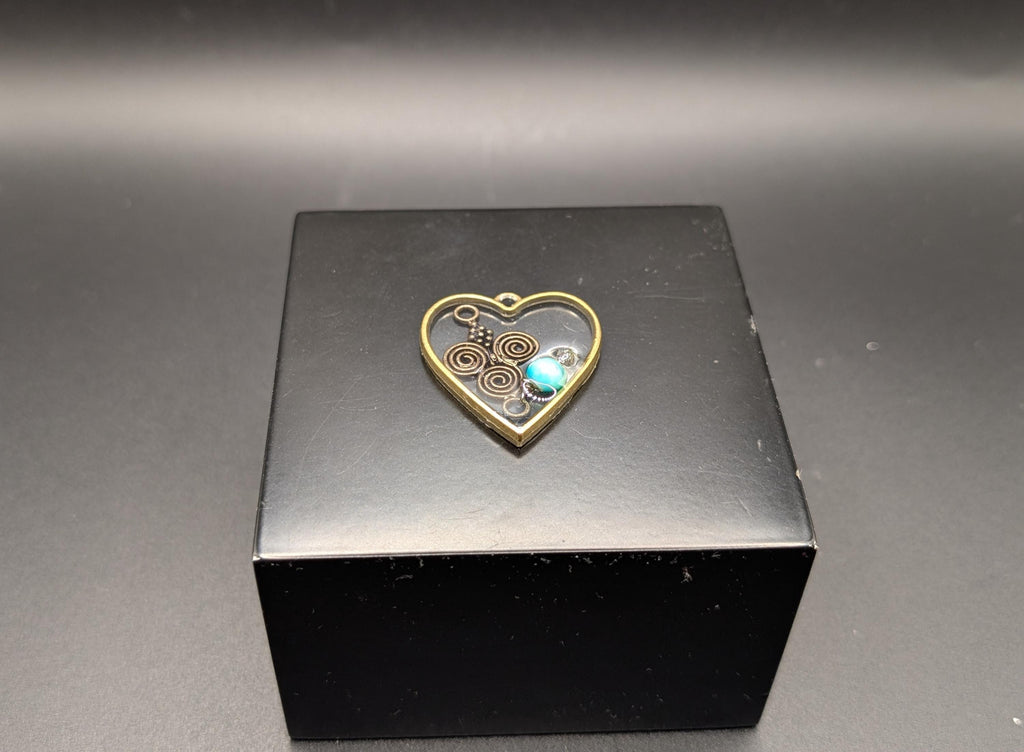 Handmade Blue Heart Necklace - Resin Jewelry - Heart-Shaped Necklace __etsy:7012691927