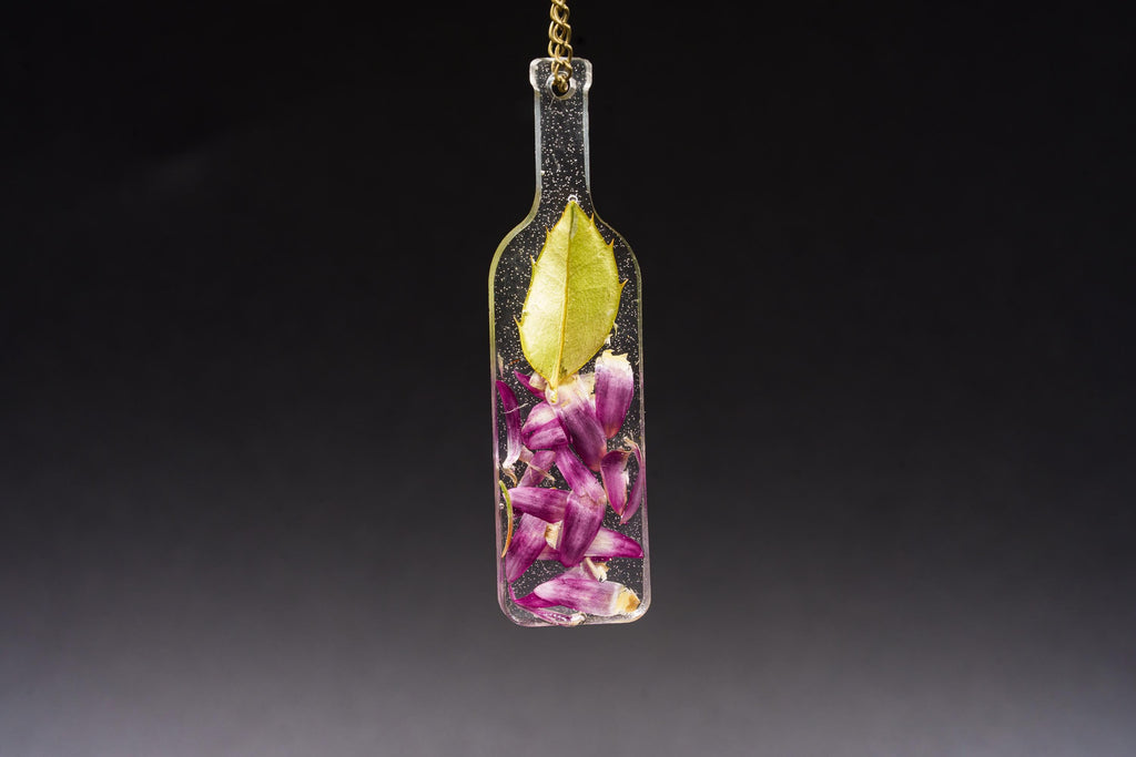 Real Leaf Bottle Earrings - Plant Jewelry - Long Earrings __etsy:7670350134