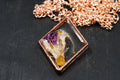 Lightweight Resin Pendant - Dried Flower Jewelry - Rose Gold Necklace __etsy:7718267891