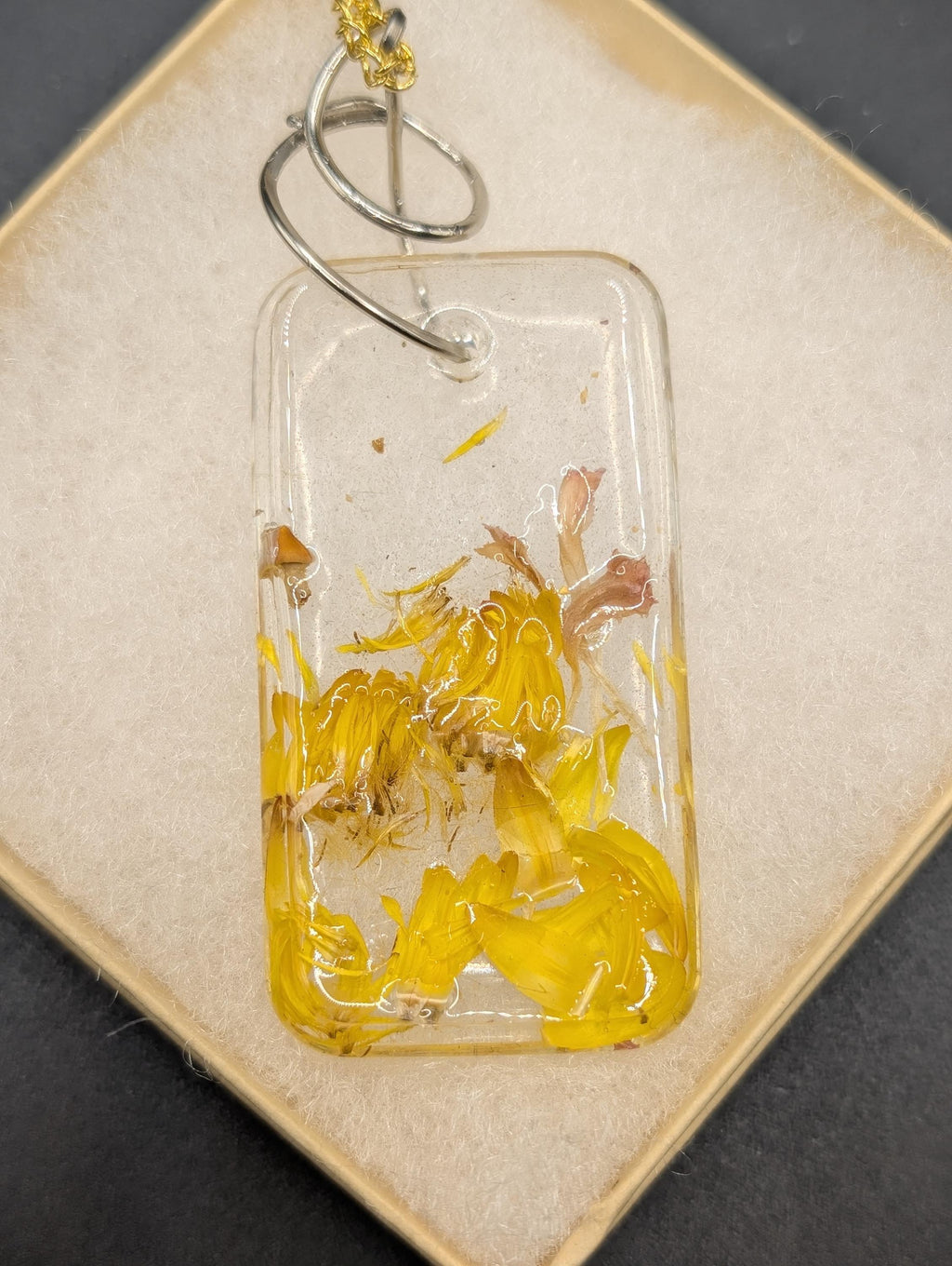 Yellow Flower Jewelry - Long Pendant __etsy:7739823782