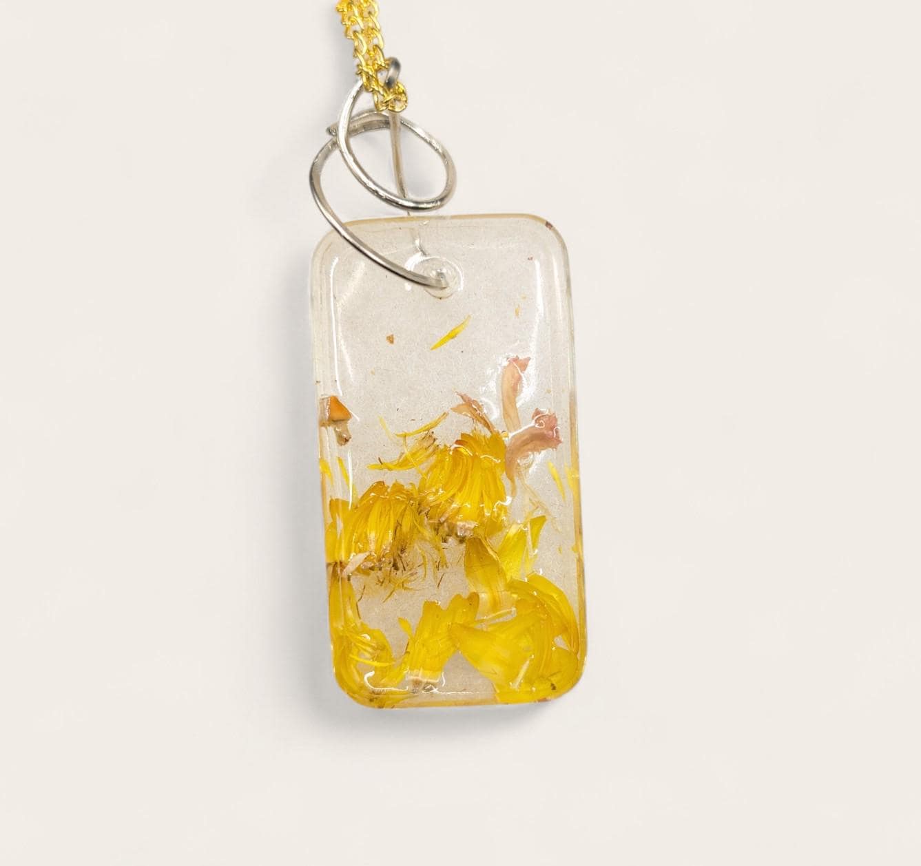 Yellow Flower Jewelry - Long Pendant __etsy:7739895874