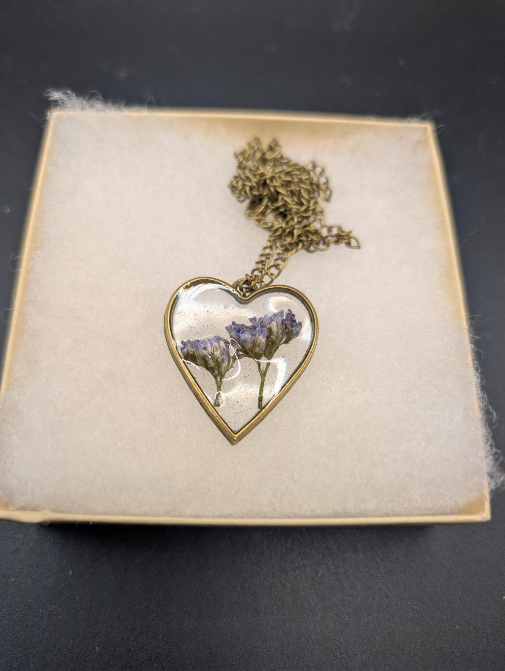 Purple Heart Pendant - Plant Jewelry __etsy:7750121872