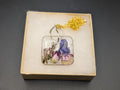 Square Pendant - Dried Flower Jewelry - Purple Resin Necklace