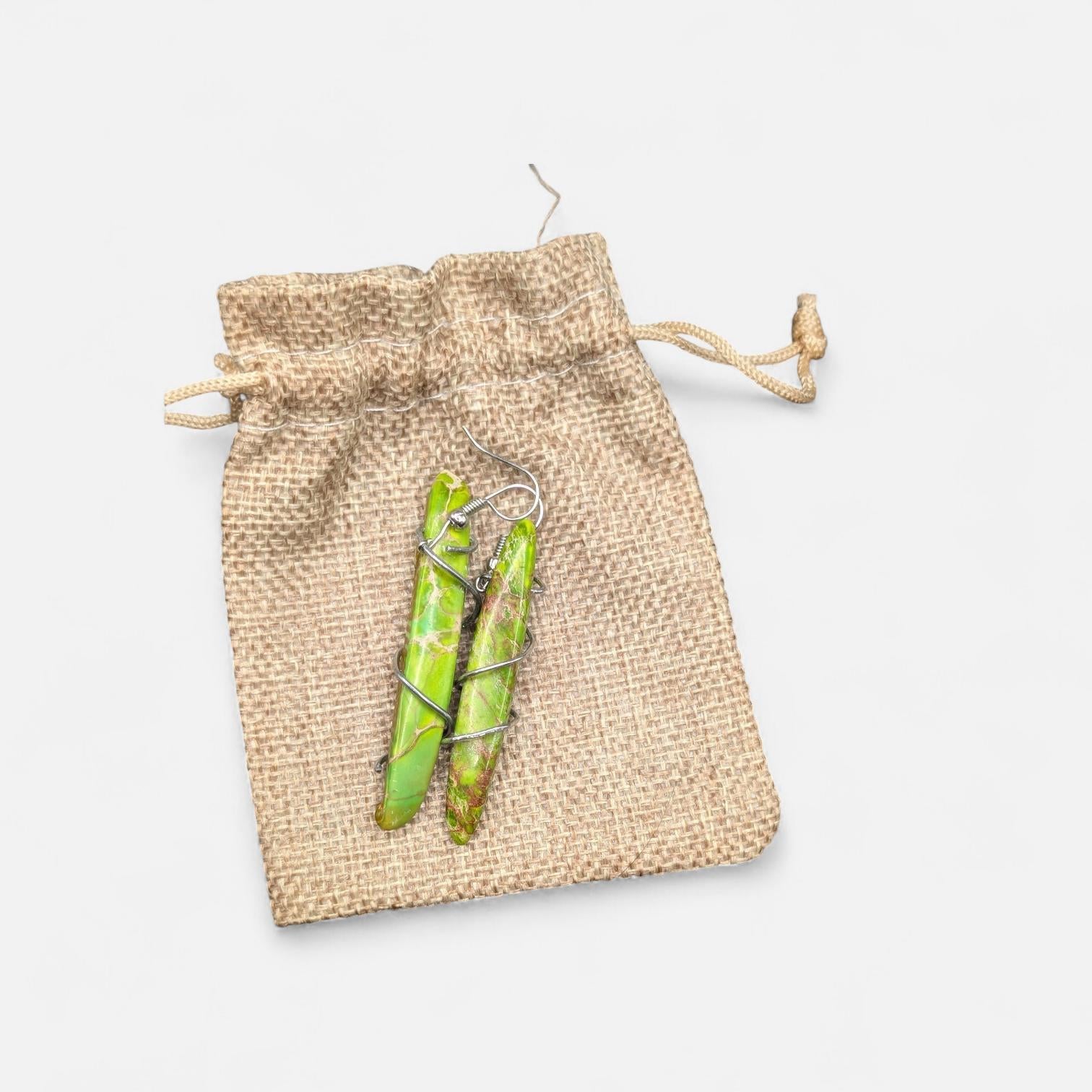 Natural Stone Earrings - Upcycled Jewelry __etsy:7774913361