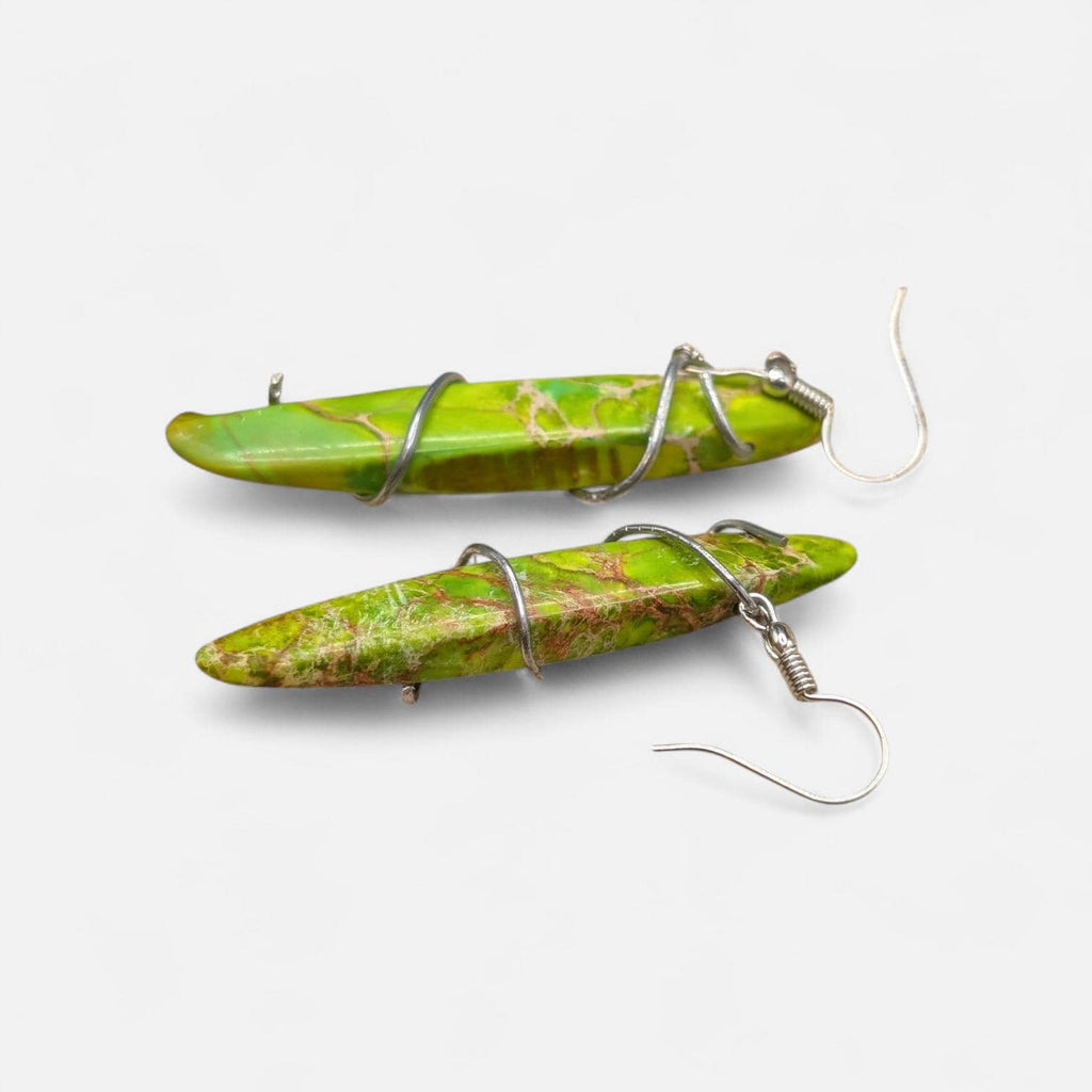 Natural Stone Earrings - Upcycled Jewelry __etsy:7774948587