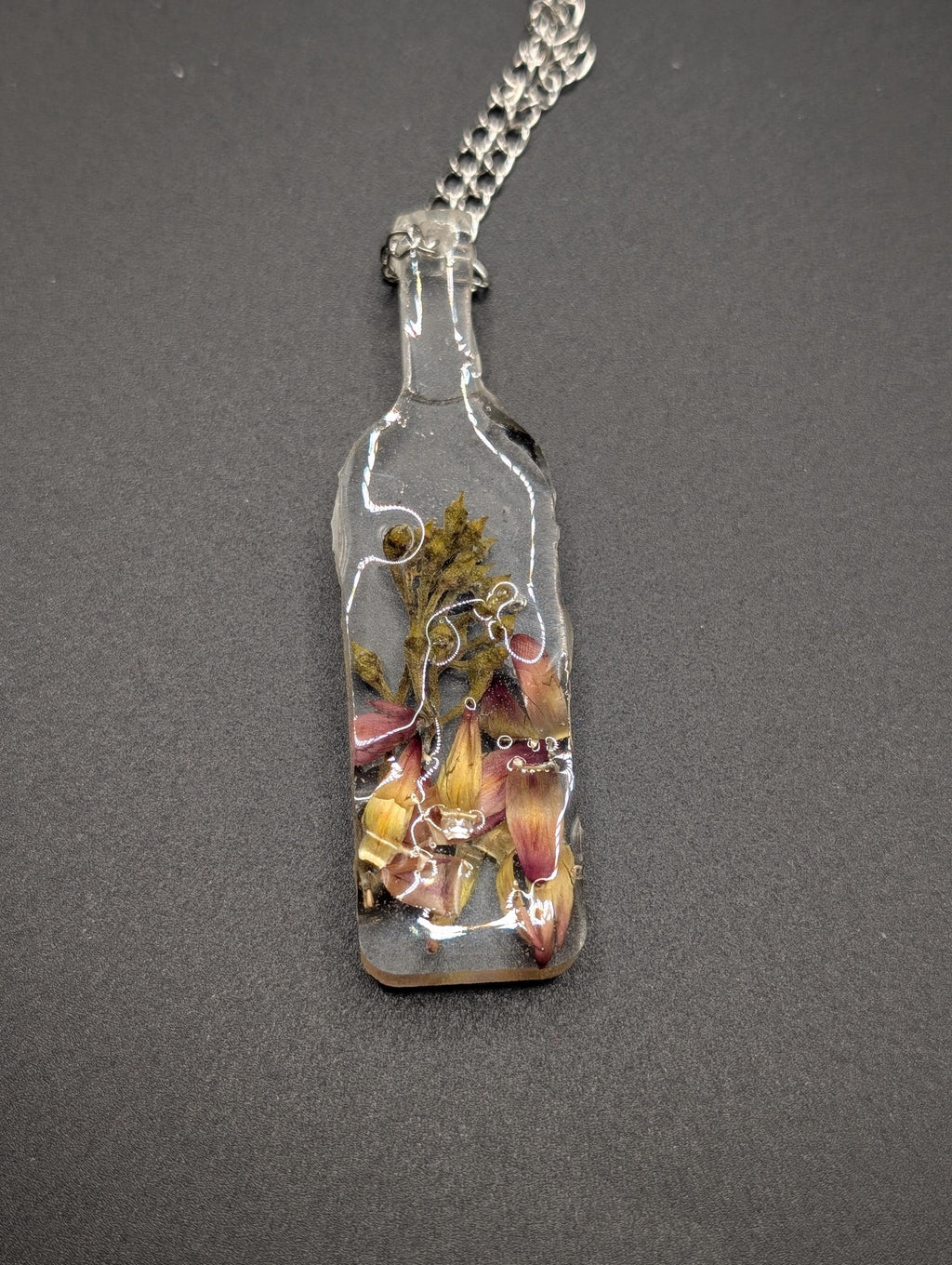 Real Botanical Bottle Necklace - Dried Flower Jewelry __etsy:7784555951