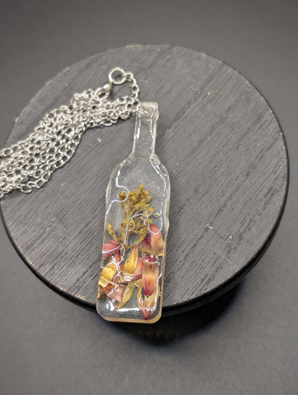 Real Botanical Bottle Necklace - Dried Flower Jewelry __etsy:7784593753