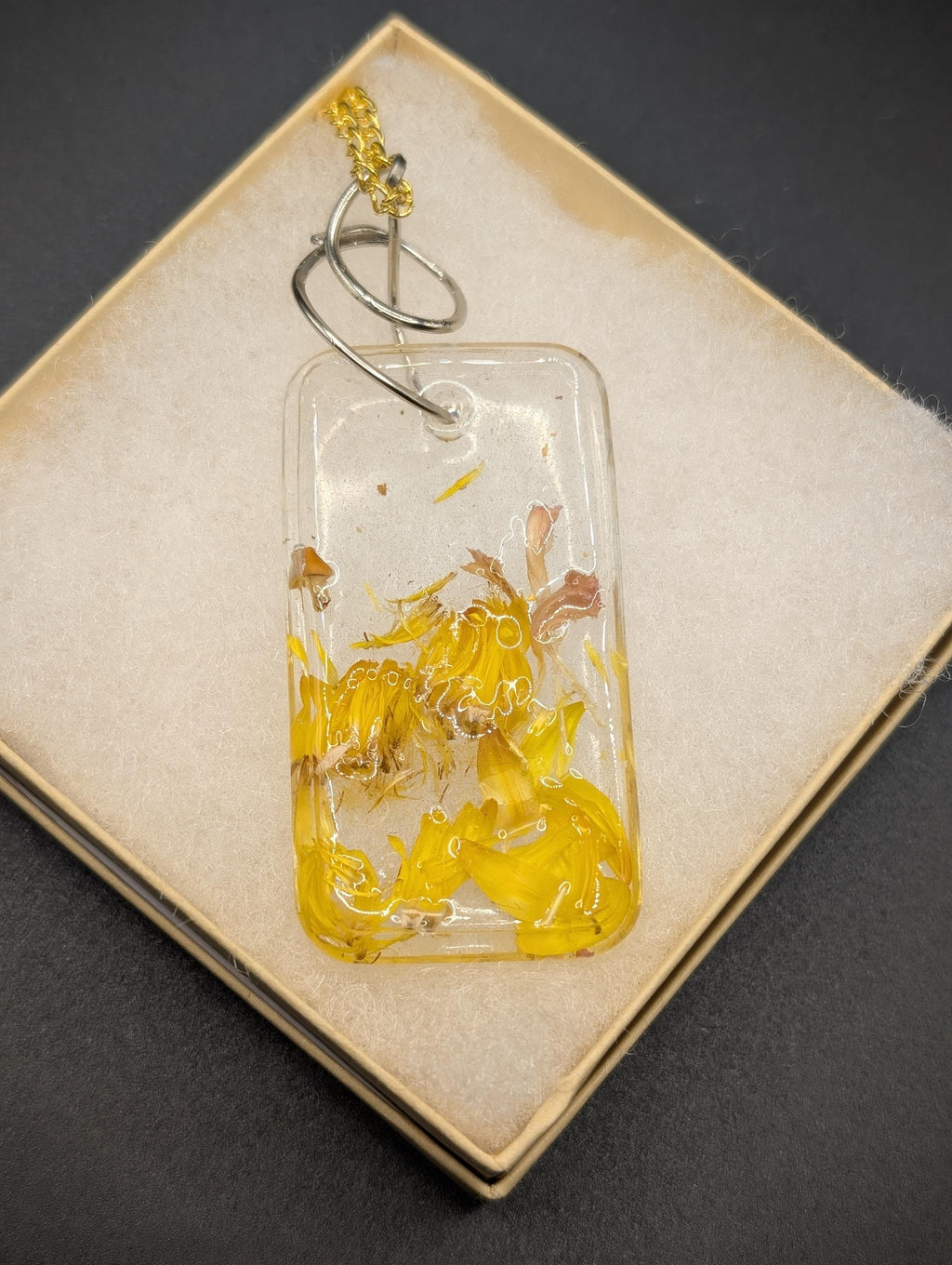 Yellow Flower Jewelry - Long Pendant __etsy:7787779705