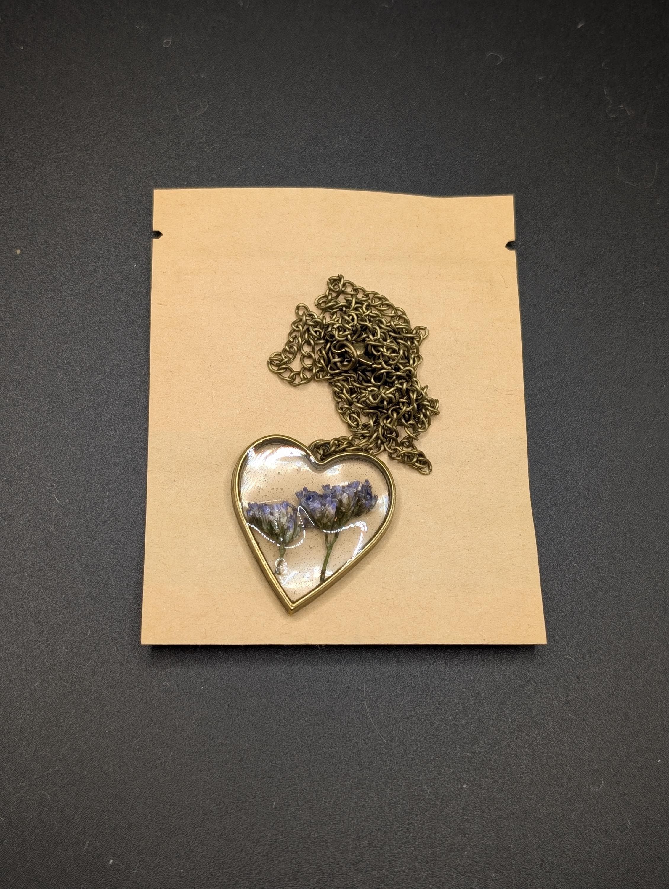 Purple Heart Pendant - Plant Jewelry __etsy:7798072451