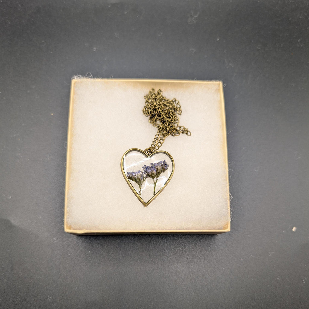 Purple Heart Pendant - Plant Jewelry __etsy:7798343803