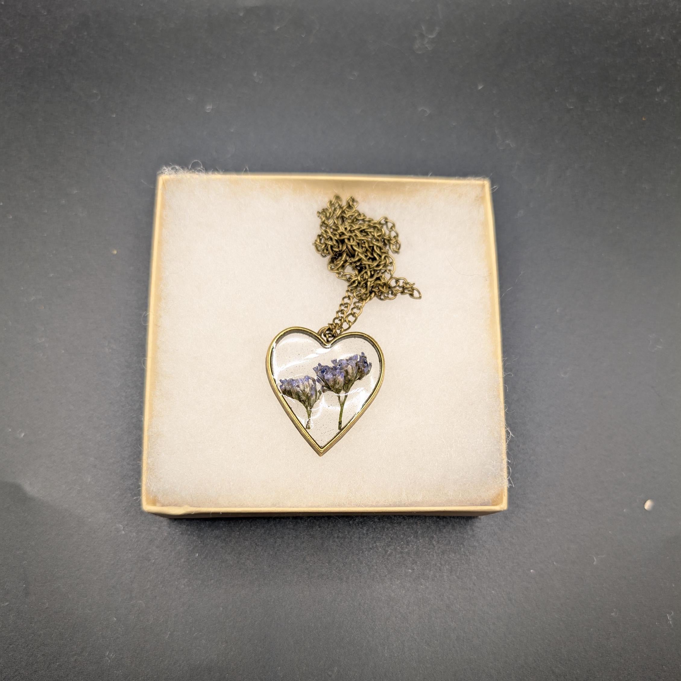 Purple Heart Pendant - Plant Jewelry __etsy:7798343803