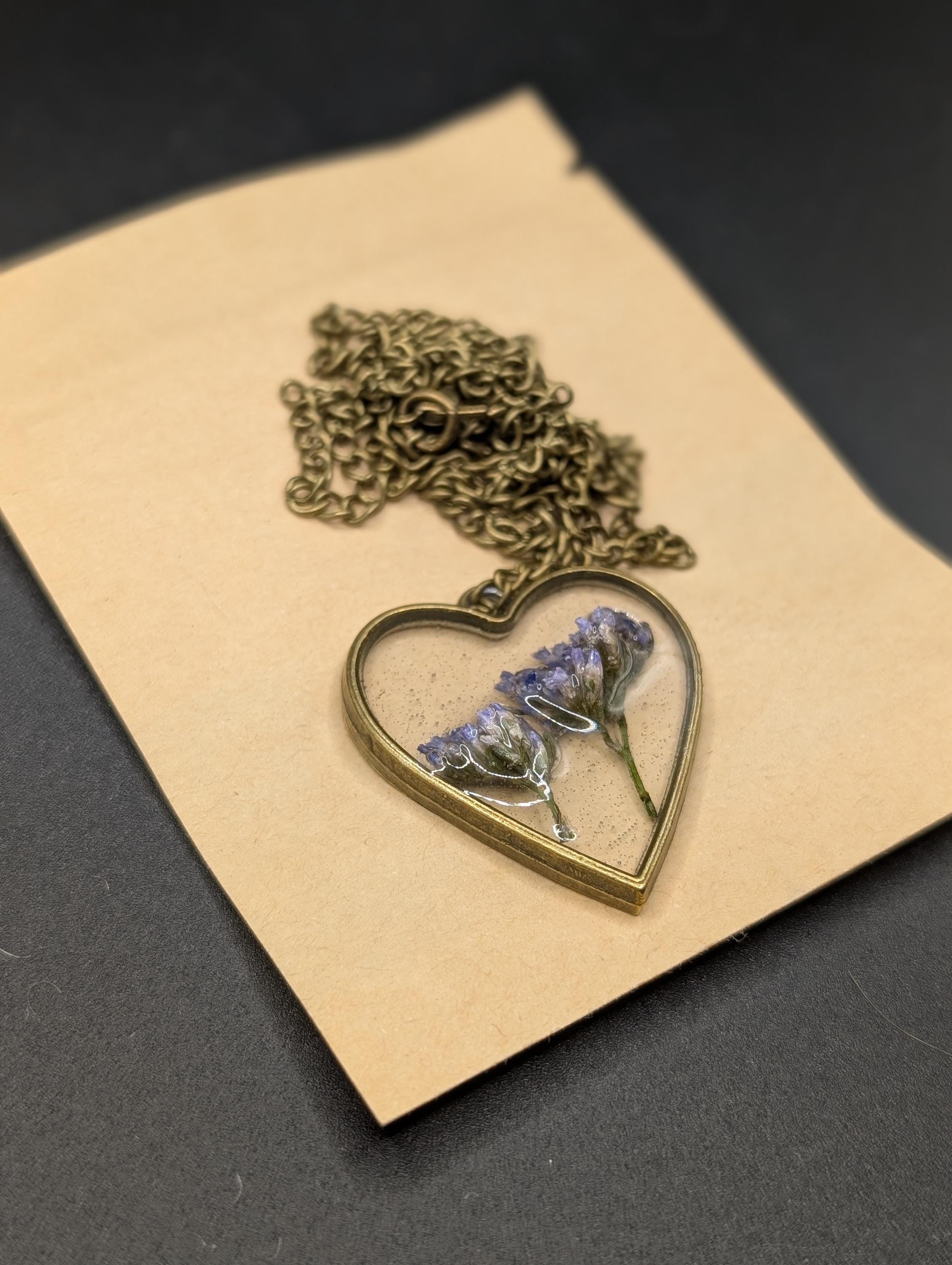 Purple Heart Pendant - Plant Jewelry __etsy:7798347263