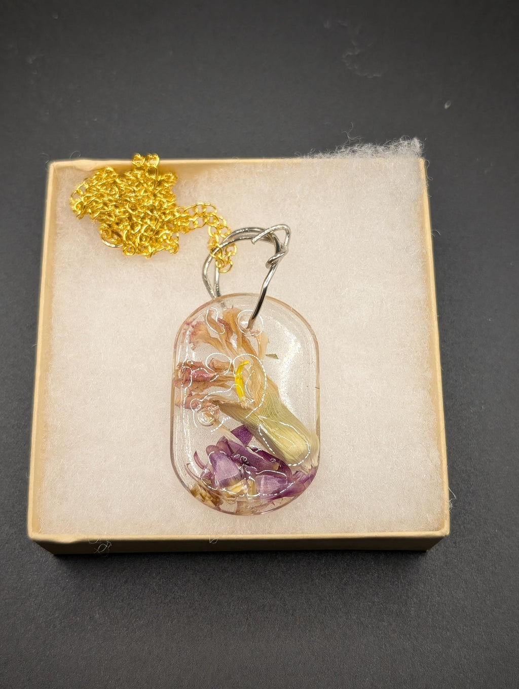 Long Necklace - Nature Jewelry - Oval Resin Pendant __etsy:7811642509