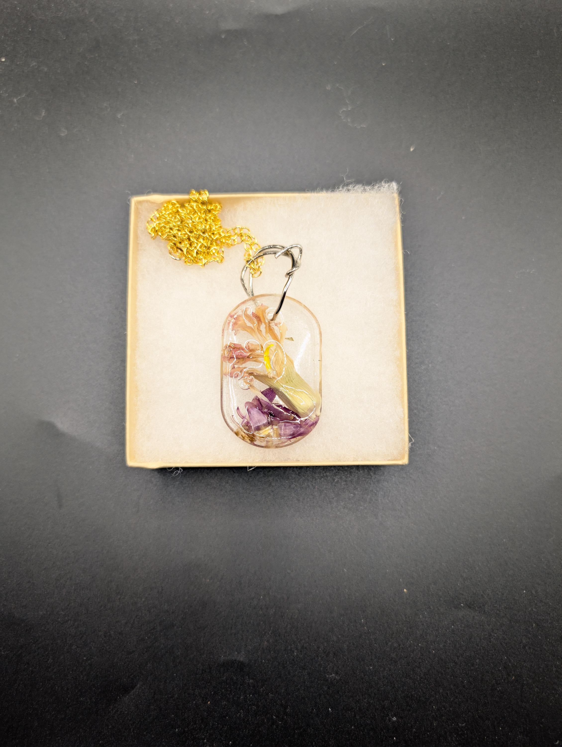 Long Necklace - Nature Jewelry - Oval Resin Pendant __etsy:7811642577