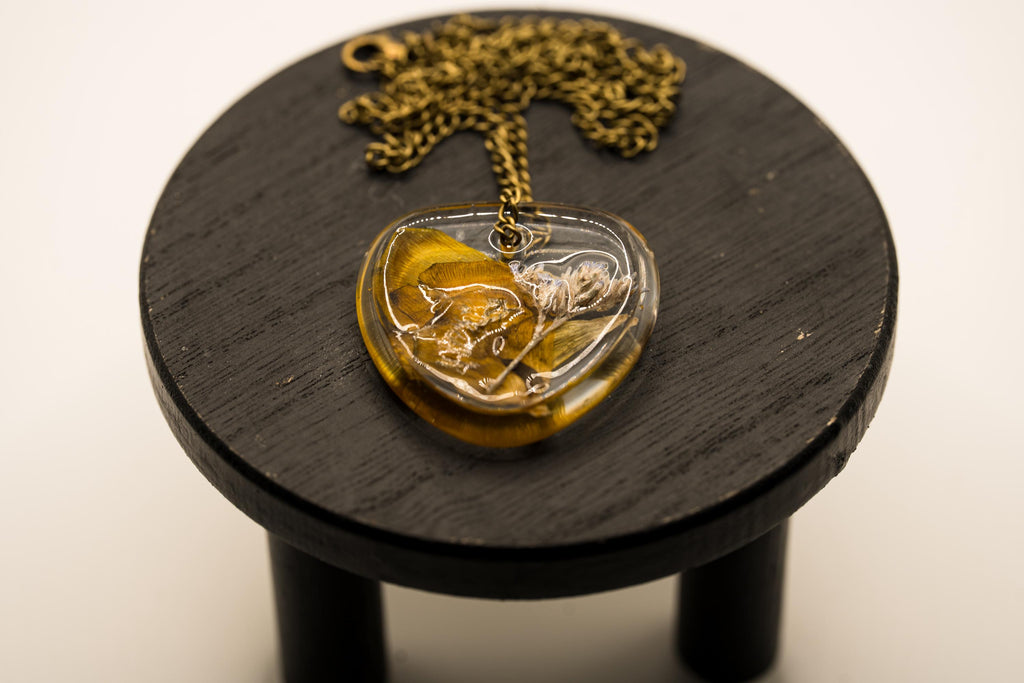 Yellow Flower Pendant - Nature Jewelry __etsy:7864228214