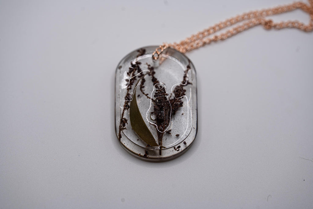 Oval Flower Pendant - Nature Jewelry __etsy:7864323132