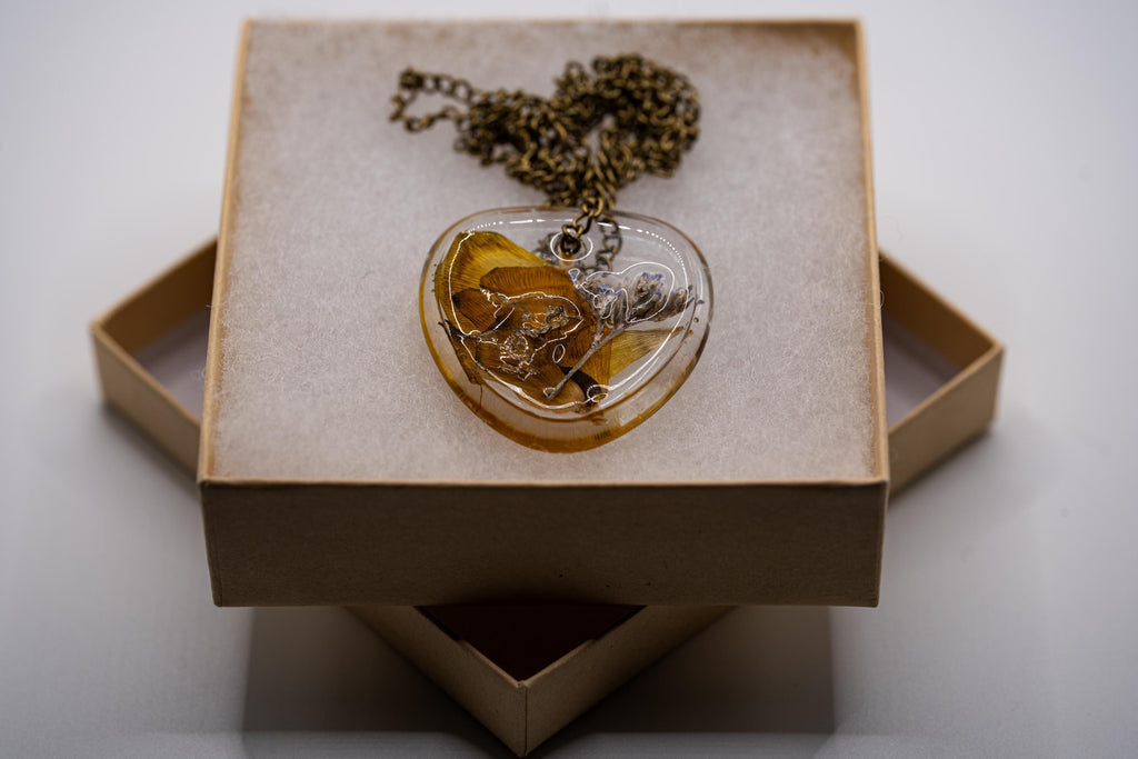 Yellow Flower Pendant - Nature Jewelry __etsy:7912179291