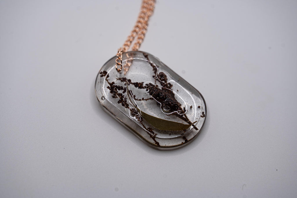 Oval Flower Pendant - Nature Jewelry __etsy:7912274747