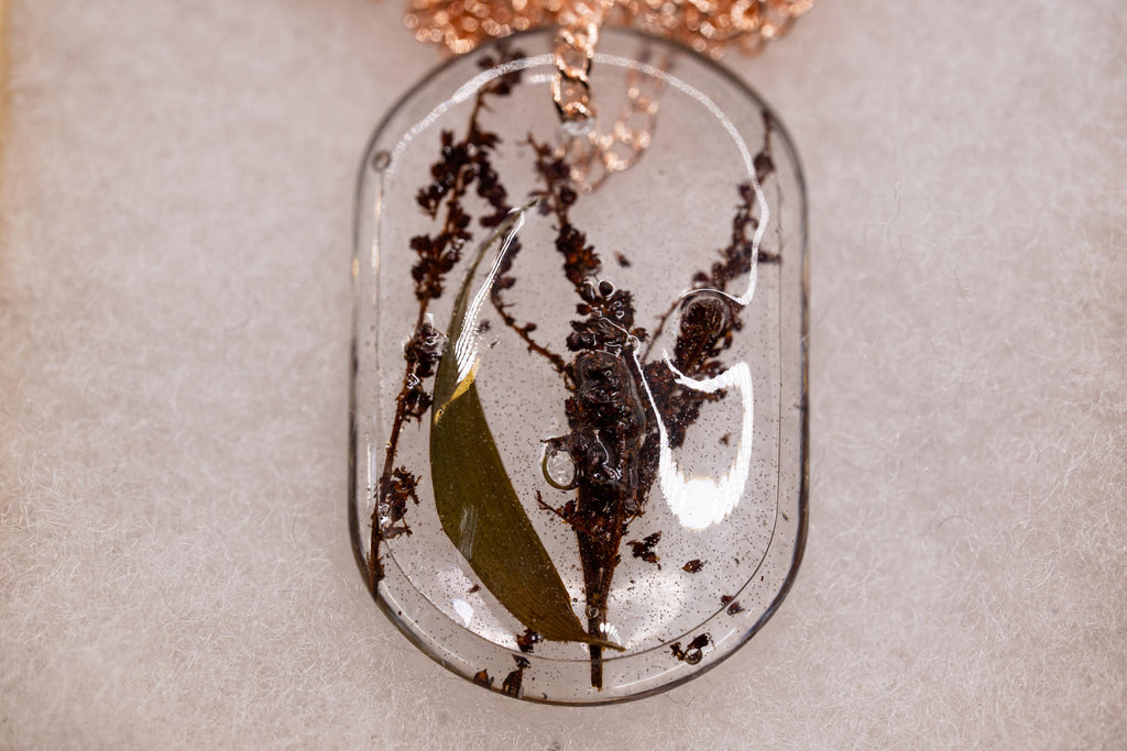 Oval Flower Pendant - Nature Jewelry __etsy:7912274783