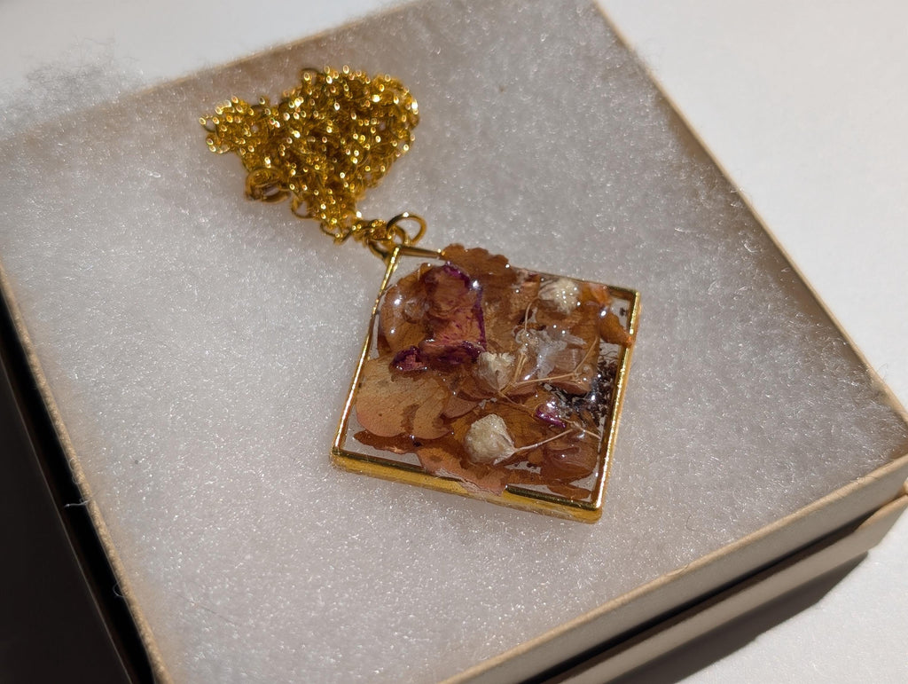 Potpourri Dried Flower Pendant - Statement Necklace __etsy:8095025306