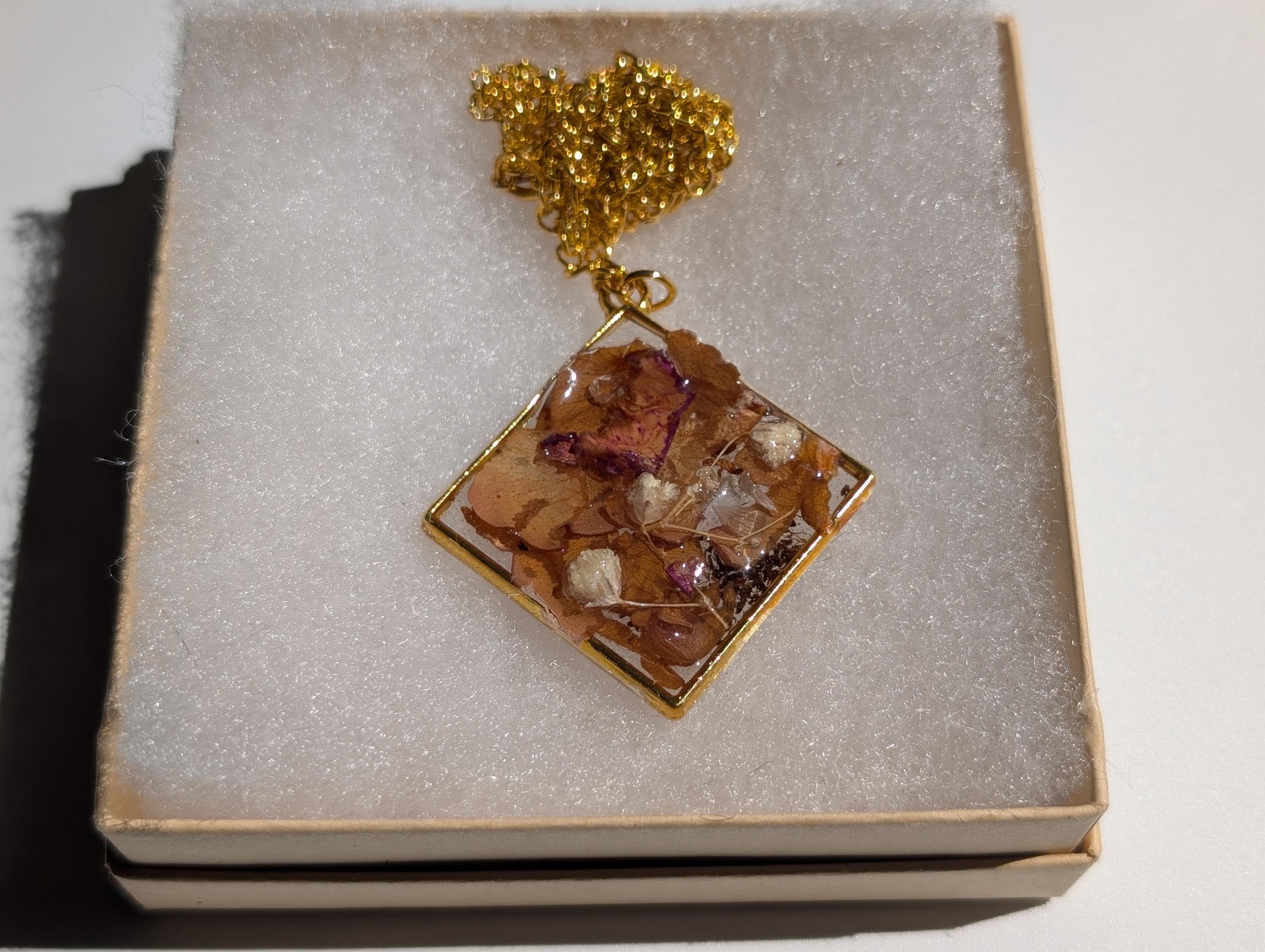 Potpourri Dried Flower Pendant - Statement Necklace __etsy:8142931193