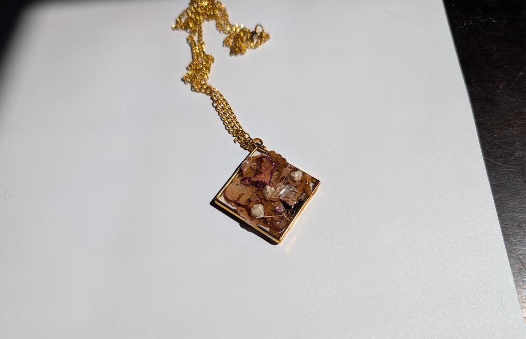 Potpourri Dried Flower Pendant - Statement Necklace __etsy:8142933133