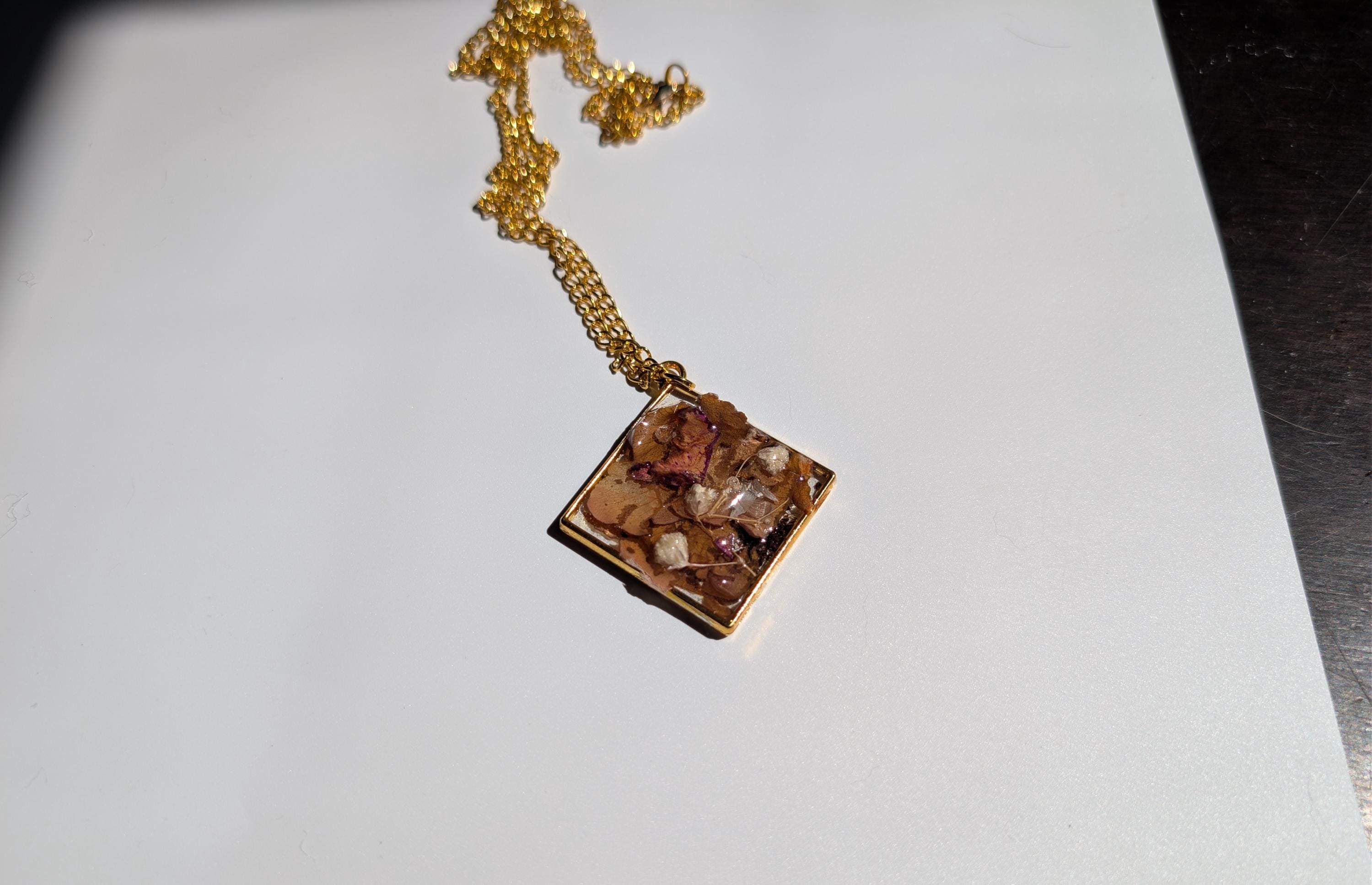 Potpourri Dried Flower Pendant - Statement Necklace __etsy:8142933133