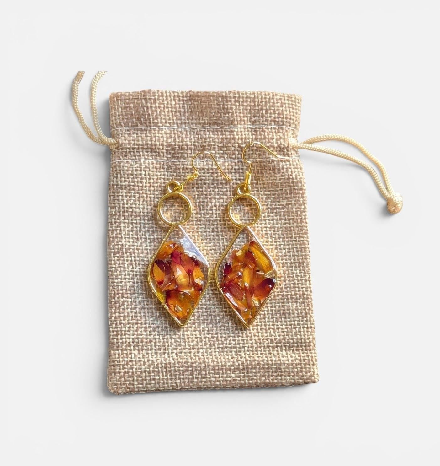 Dried Flower Earrings - Boho Jewelry