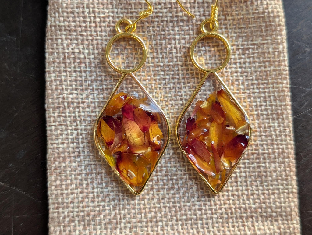 Dried Flower Earrings - Boho Jewelry
