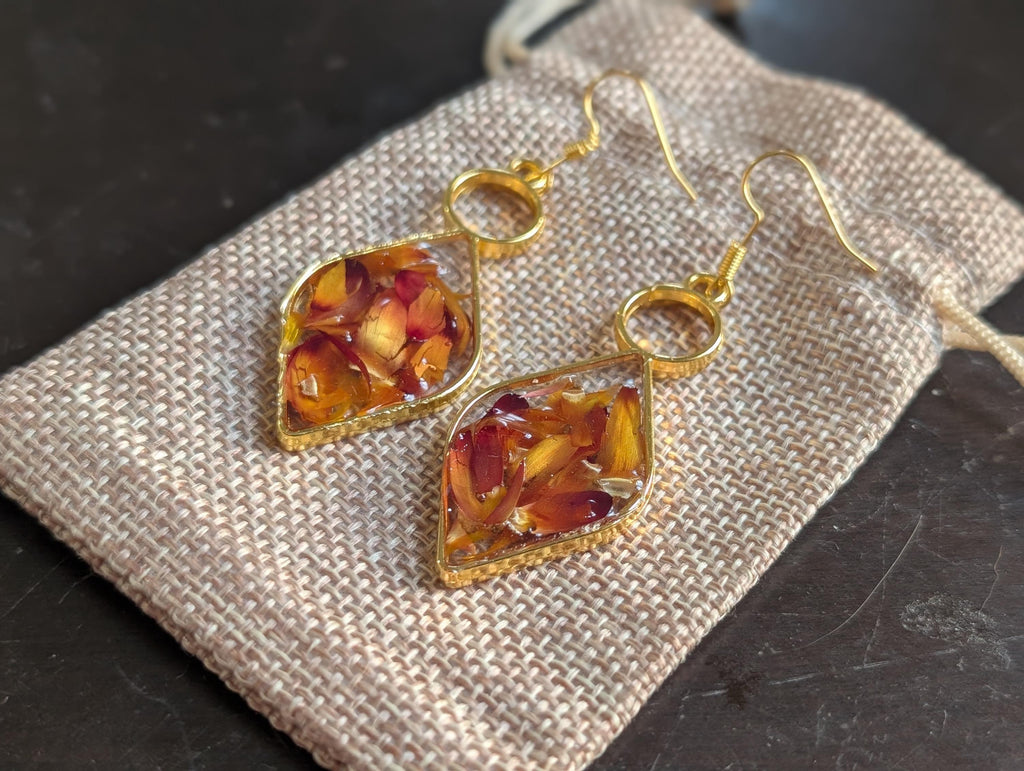 Dried Flower Earrings - Boho Jewelry