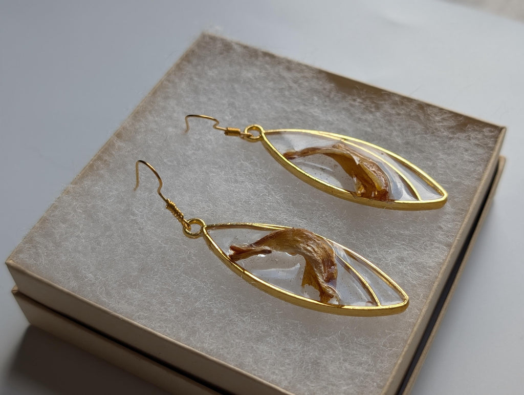 Long Flower Earrings - Plant Jewelry - Botanical Jewelry